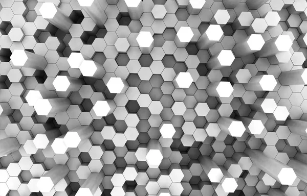 Duo Tone Hexagon Background Texture Rendering Illustration Futuristic Abstract Background — Stock Photo, Image