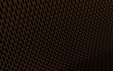 Metal kafes grild. 3D render arka planda yüksek çözünürlüklü soyut. turuncu ışık ile siyah karbon kılavuzunun 3D render.