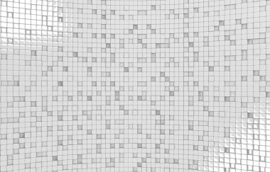 Beyaz küpleri 3d render soyut geometrik şekil. Fütüristik moda parlak arka plan.