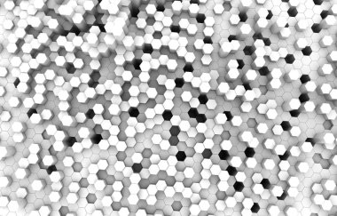 Duo sesi altıgen 3d arka plan doku. 3D render illüstrasyon. Fütüristik arka plan.