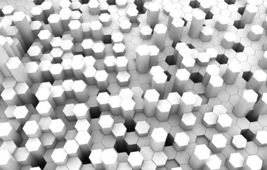 Duo sesi altıgen 3d arka plan doku. 3D render illüstrasyon. Fütüristik arka plan.