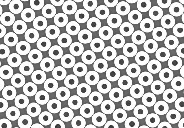 Beyaz daireler. soyut desen web şablon arka plan, broşür kapak veya uygulama malzeme stil yuvarlar. Geometrik daireler 3d render illüstrasyon.