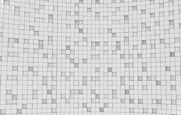 Abstraktní Geometrické Obrazce Bílé Kostky Render Futuristické Staromódní Lesklé Pozadí — Stock fotografie