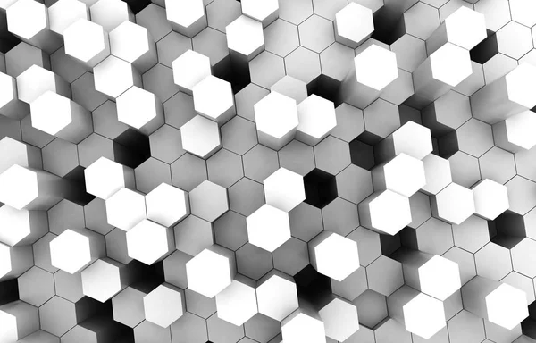 Duo Tone Hexagon Bakgrundsstruktur Rendering Illustration Futuristiska Abstrakt Bakgrund — Stockfoto