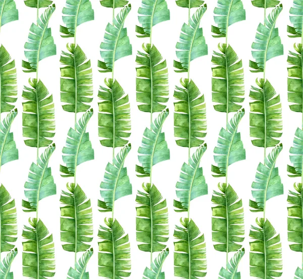 Бесшовный рисунок с тропическими пальмовыми листьями — стоковое фото