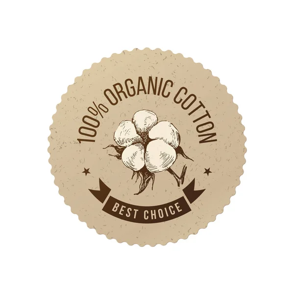 Godło z bawełny organicznej — Wektor stockowy
