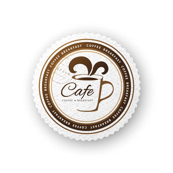 Café signo redondo — Vector de stock