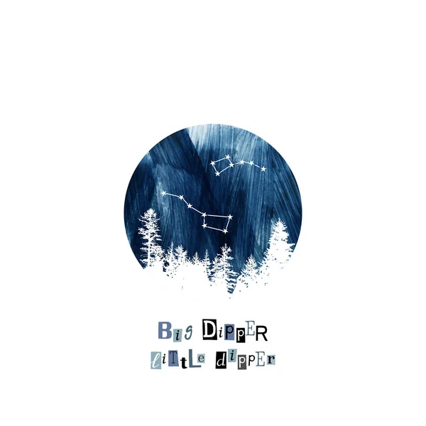 Big Dipper et constellations de Little Dipper — Image vectorielle