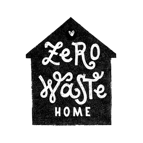 Zero waste home había escrito letras — Vector de stock