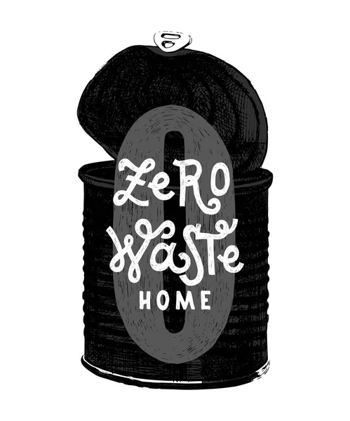 Zero Waste Home hatte Schriftzug — Stockvektor