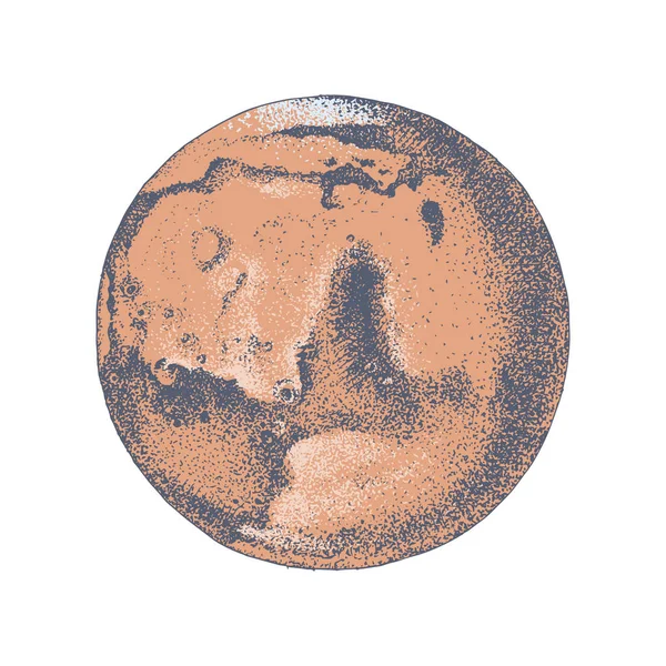 Hand drawn planet Mars — Stock Vector