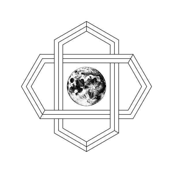 Segno sacro di geometria con terra disegnata a mano — Vettoriale Stock