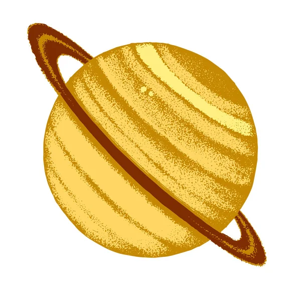 Hand getrokken Saturnus planeet — Stockvector