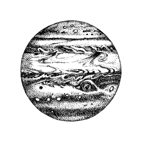 Planeta dibujado a mano Júpiter — Archivo Imágenes Vectoriales