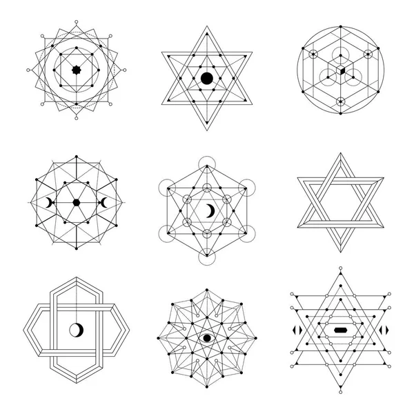 Sacred geometry vector set — Stock Vector