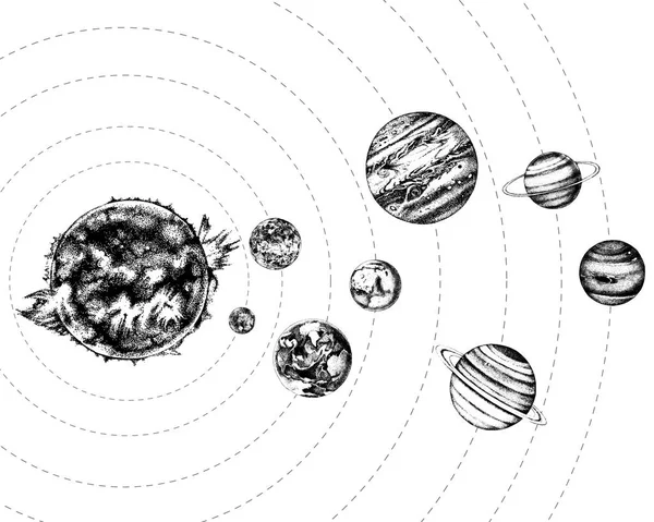 Illustratie zonnestelsel — Stockvector