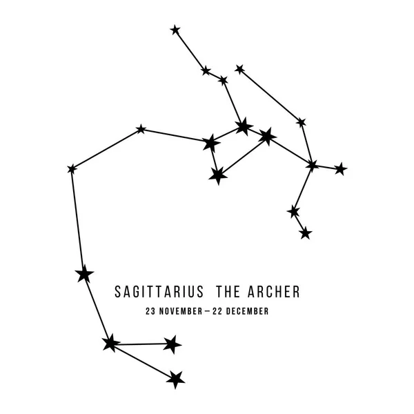 Constelação do zodíaco Sagitário —  Vetores de Stock