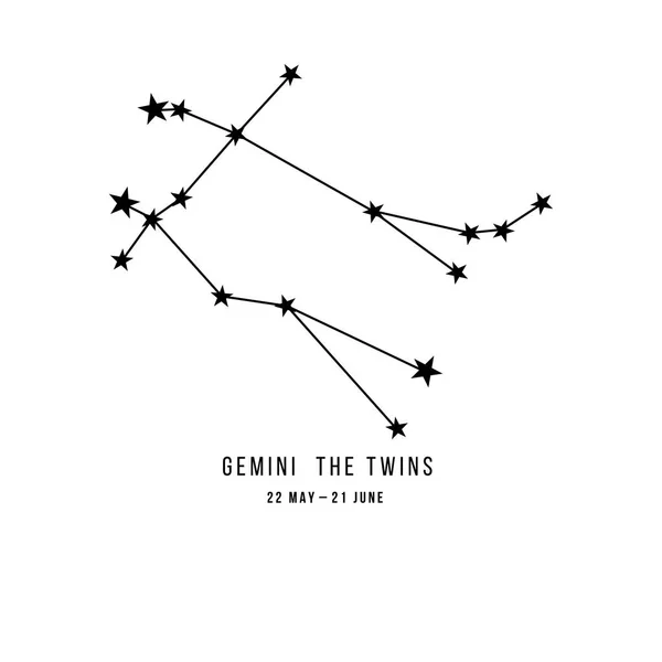 Constellation du zodiaque Gémeaux — Image vectorielle