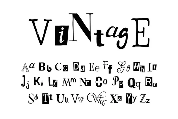 Vintage - vektör alfabesi — Stok Vektör