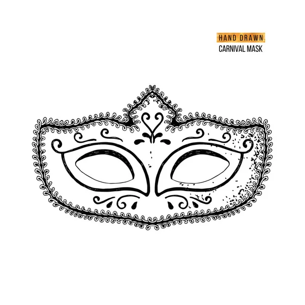 Hand drawn Venetian carnival mask — Stock Vector