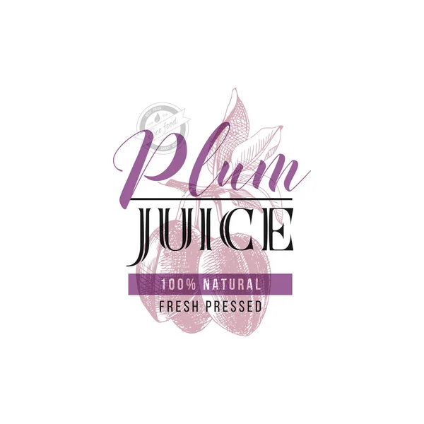 Plommon juice logotyp mall — Stock vektor