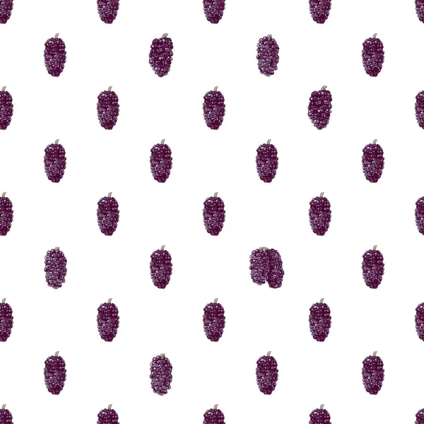 Seamless pattern with hand drawn mulberries — Stock Vector
