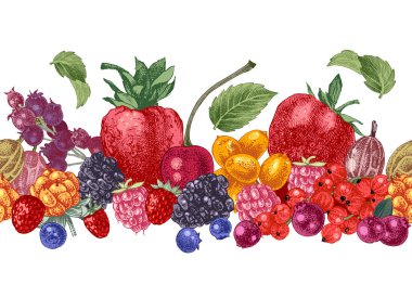 Sorunsuz kenarlıklı el çekilmiş çilek