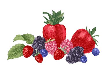 Çilek ile çizilmiş arka plan el