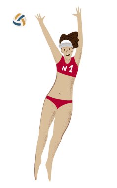 kız oynamak plaj voleybolu