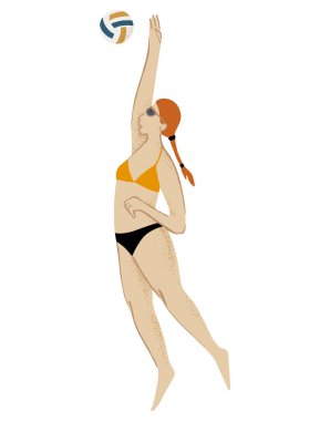 kız oynamak plaj voleybolu