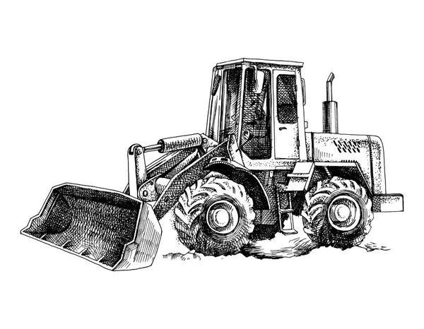 Hand getekende bulldozer — Stockvector