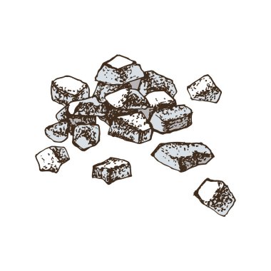 Beyaz arka planda izole edilmiş elle çizilmiş şeker