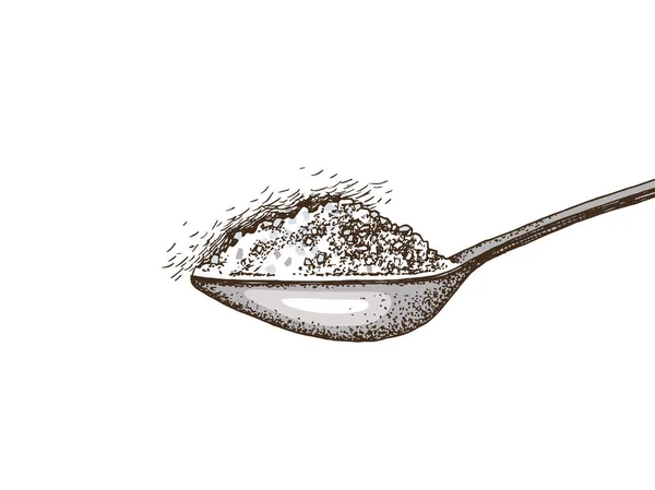 Κουτάλι με ζάχαρη — Διανυσματικό Αρχείο