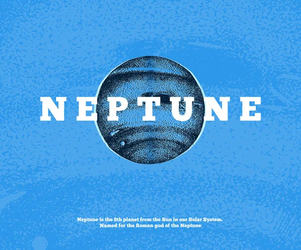 Ręcznie rysowane planety Neptun — Wektor stockowy