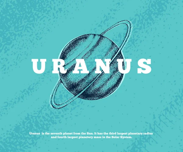 Hand getrokken Uranus planeet — Stockvector