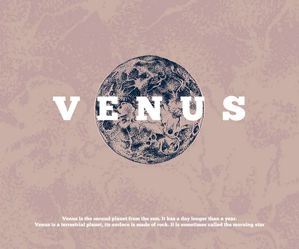 Planeta Venus dibujado a mano — Archivo Imágenes Vectoriales