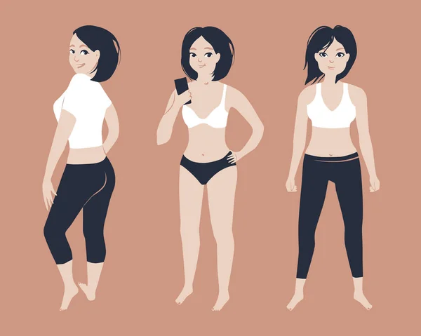 Fit jeune femme posant — Image vectorielle