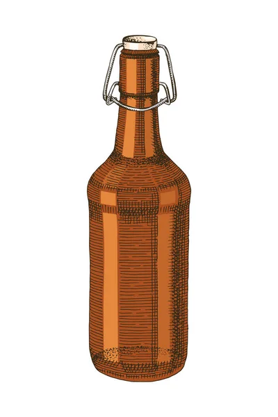 Bottiglia di birra disegnata a mano — Vettoriale Stock