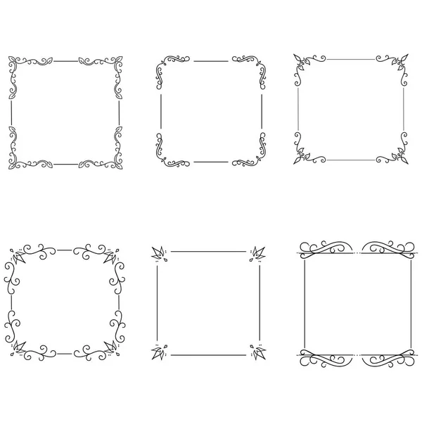 Kaligrafi çerçeveler dekoratif çiçek kümesi