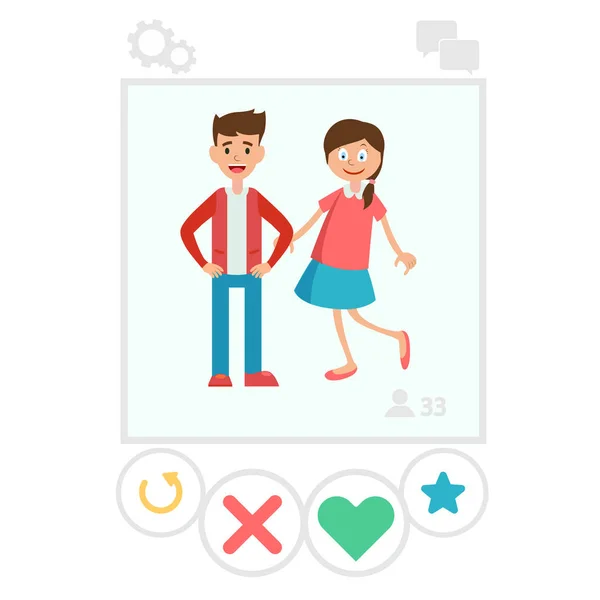 kız ve erkek apps ekranda vektör