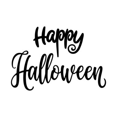 Mutlu Cadılar Bayramı mektupları. El çizimi kaligrafi. Vektör illüstrasyonu.