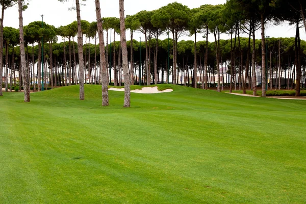 Yağmurlu bir günde golf sahası