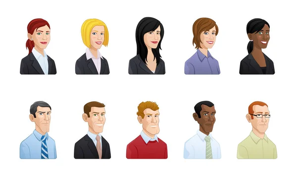 Business People Avatars Illustration — Stock Vector