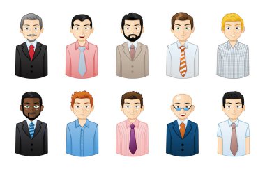 İşadamı avatar Icons set - illüstrasyon