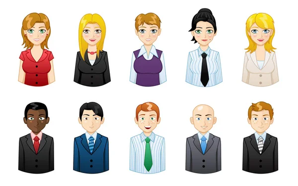 Icons Avatars People Set Illustration — Stock Vector