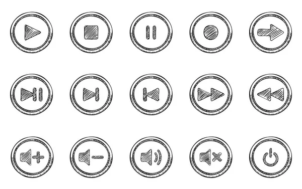 Drukowanieaudio kroki tarzı doodle stil ikonları
