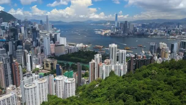 Повітряних Відео Гавань Вікторія Гонконгу — стокове відео