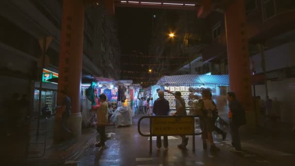 Hongkong Čína Jun 2017 Pohybu Záběr Lidí Navštíví Temple Street — Stock video