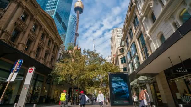 Sydney Australia Mayo 2017 Timelapse Video Pitt Street Mall Sydney — Vídeos de Stock