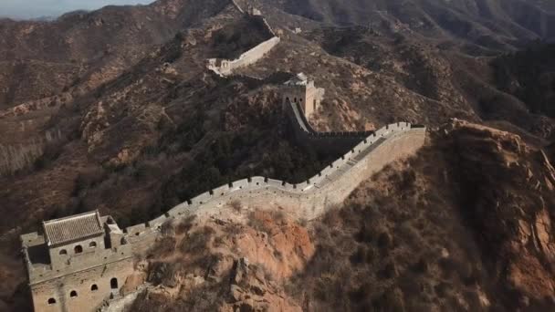 Letecké Video Jinshanling Velká Čínská Zeď — Stock video
